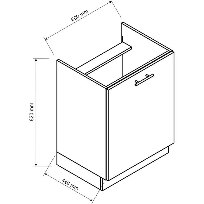 Kuchyňská skříňka Katrin D60PC cihlová