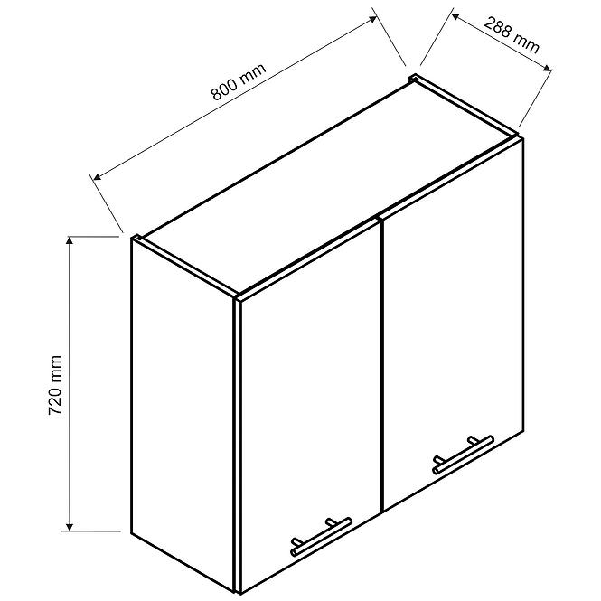 Kuchyňská skříňka Katrin W80 cihlová