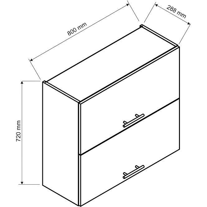 Kuchyňská skříňka Katrin W80GRF/2 cihlová