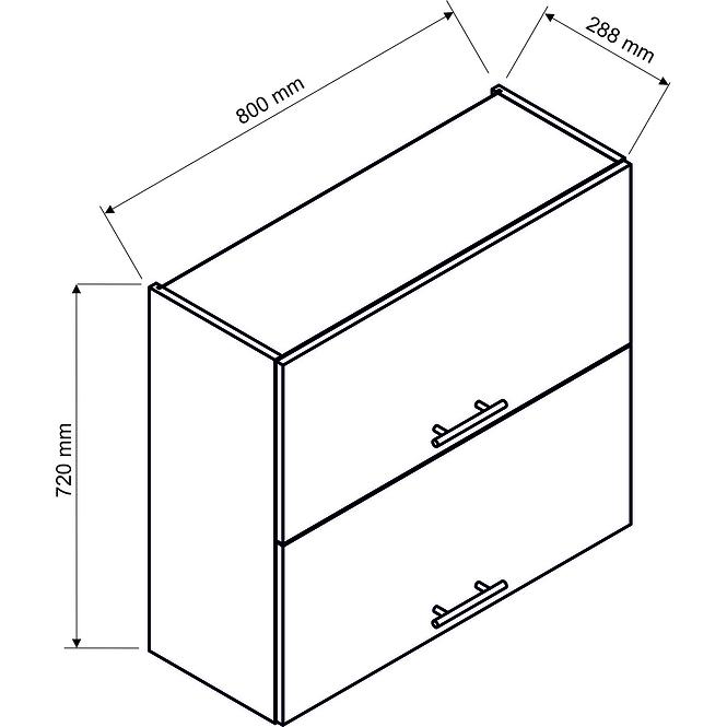 Kuchyňská skříňka Mina W80GRF/2 černá