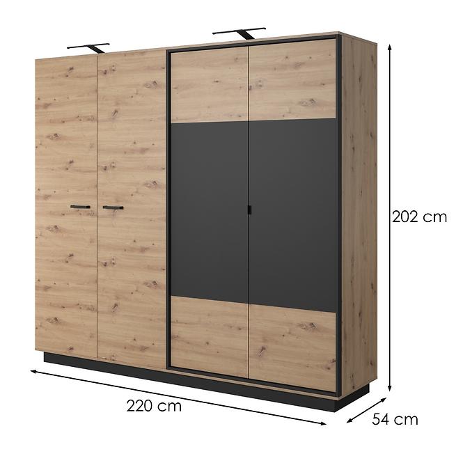 Skříň Nest 220 dub artisan/antracit