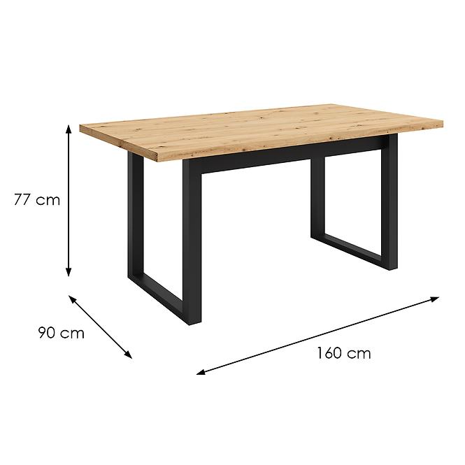 Stůl Max Dub Artisan / Černá  Mat 160x90