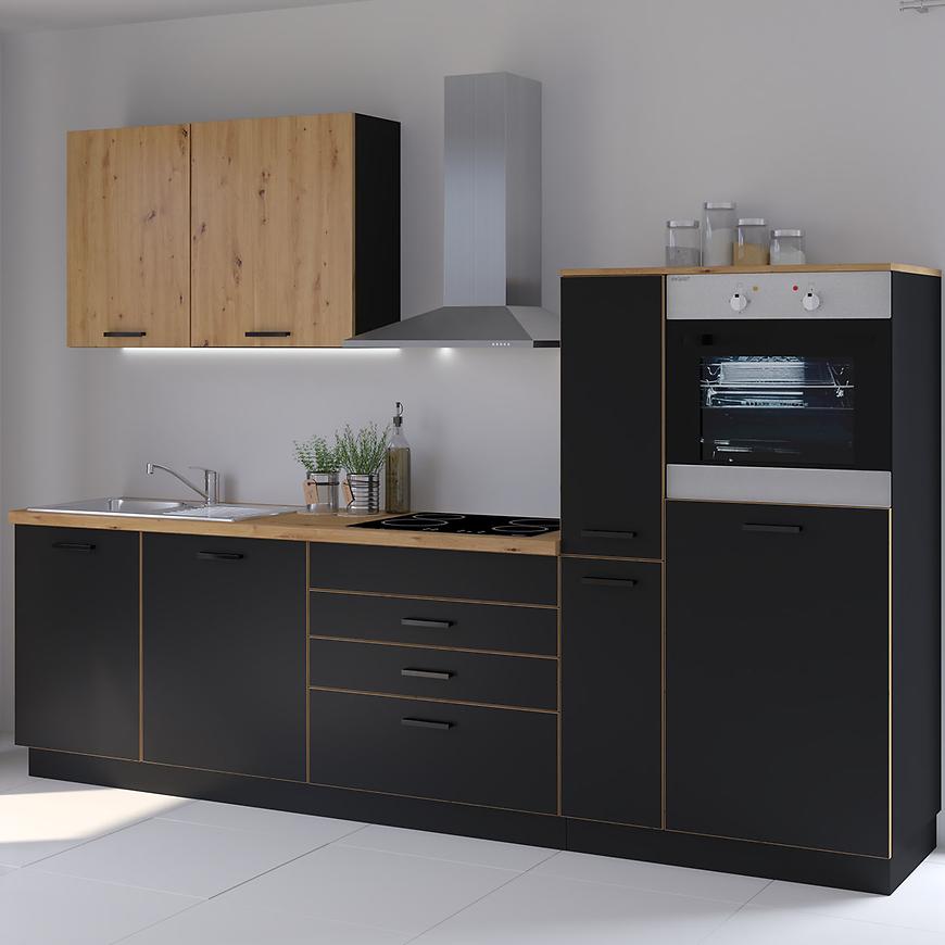 Kuchyňská linka Blacky Černá/dub artisan 280 s pracovní deskou