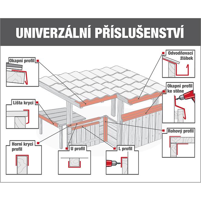 Trapézový plech H12+ 0,4x906x2000 mm RAL8017 hnědý