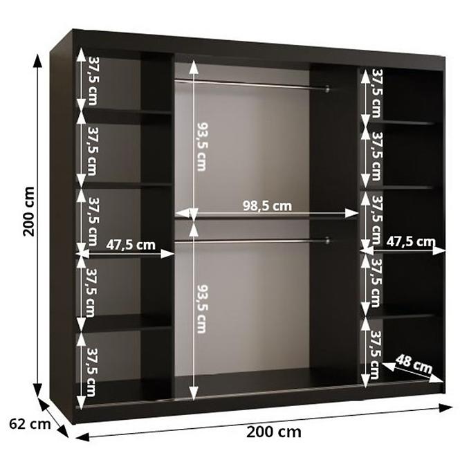 Skříň Sandakan 1 200 černá