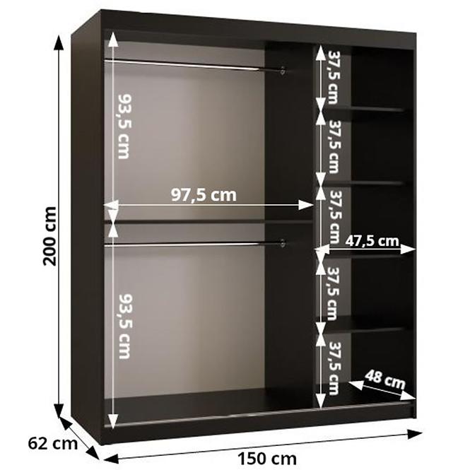 Skříň Sandakan 150 černá