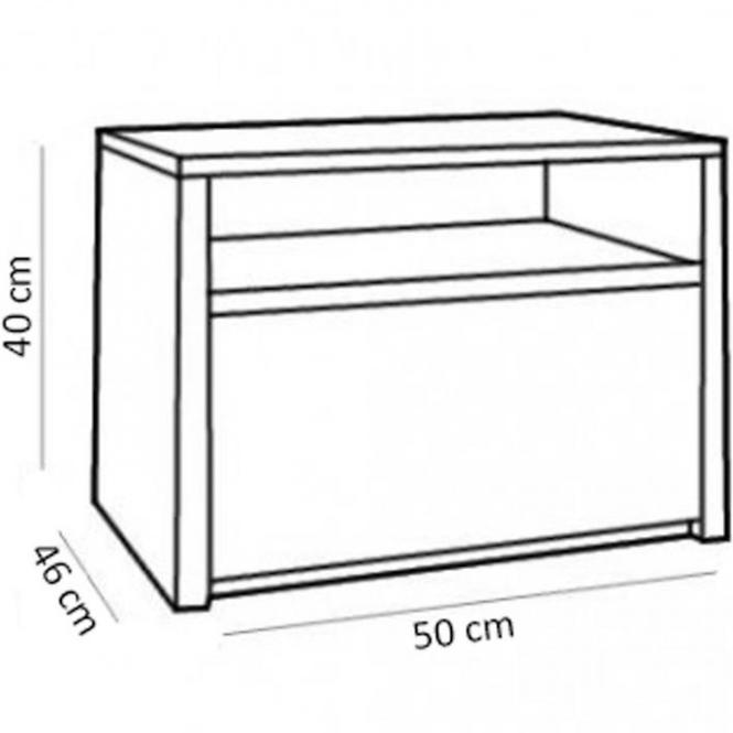 Noční Stolek Montana 50 cm Dub Lefkas Temný, SN