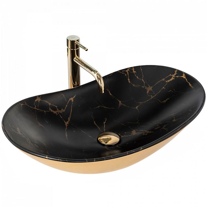 Umyvadlo na desku Royal In Black Marble/Gold