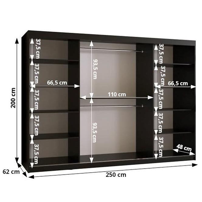 Skříň Prego 1 250 černá