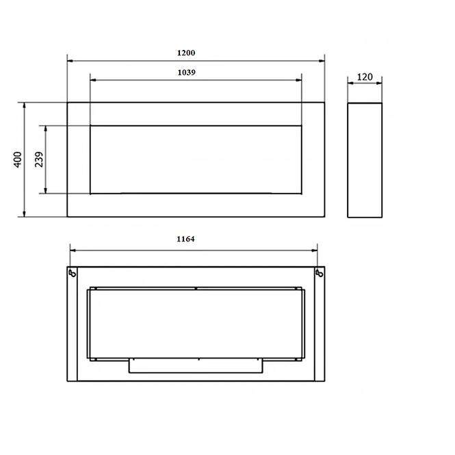 Biokrb 1200x400 box černá matná