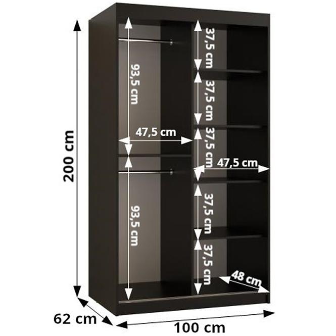 Skříň Rawang Slim jedle 1 100 černá