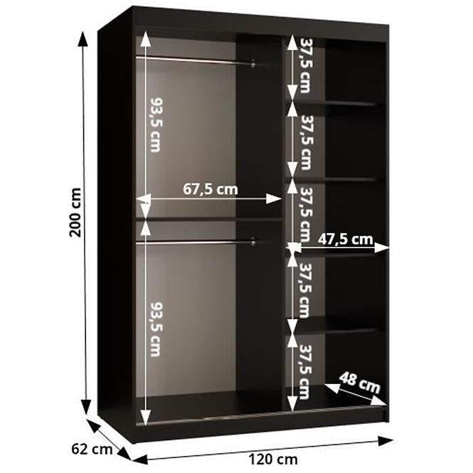 Skříň Rawang Slim jedle 1 120 černá