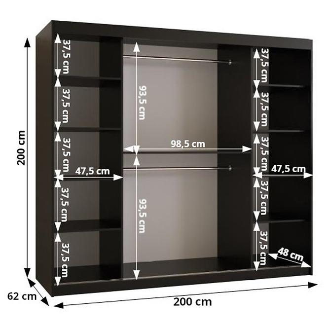 Skříň Rawang Slim jedle 1 200 černá