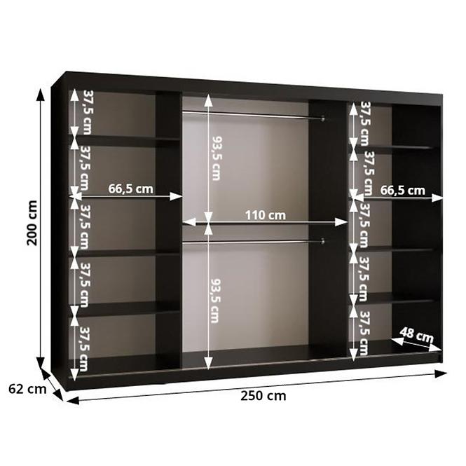 Skříň Rawang Slim jedle 1 250 černá