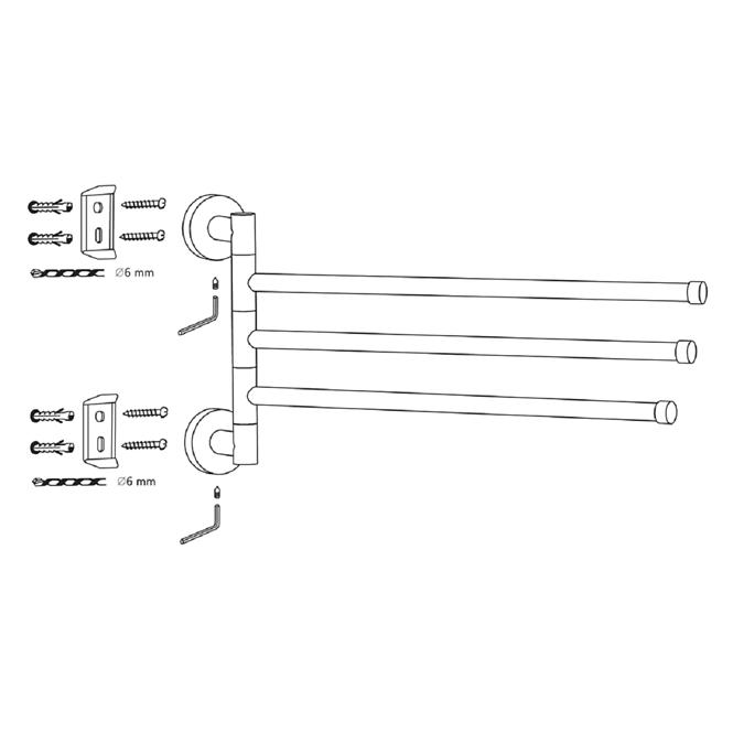 Tříramenný věšák CARBON černý CKB-7430 99