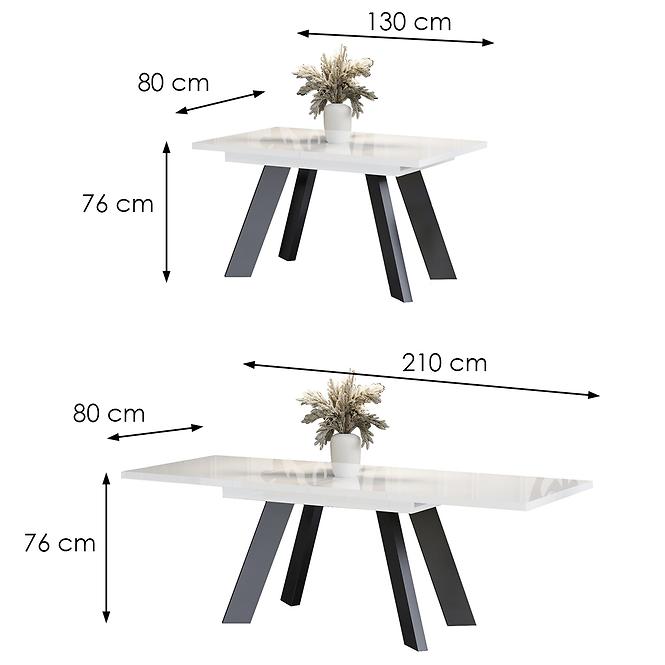 Stůl Como 210 bílý lesk
