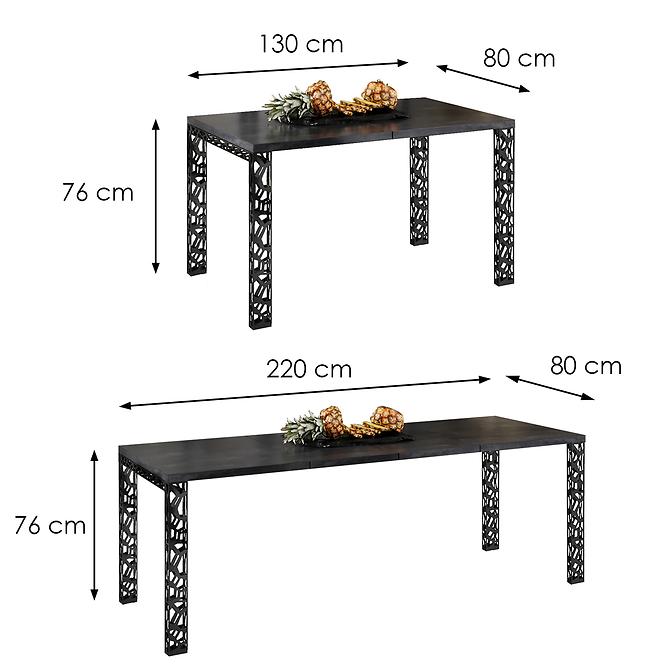 Stůl Matio 220 beton tmavý