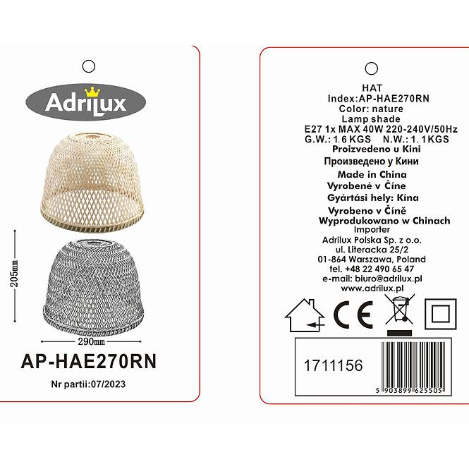 Svitidlo Hat AP-HAE270RN D29