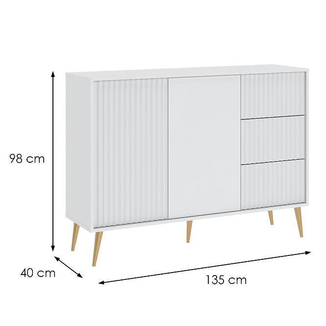 Komoda 2D3S Barcelona bílá