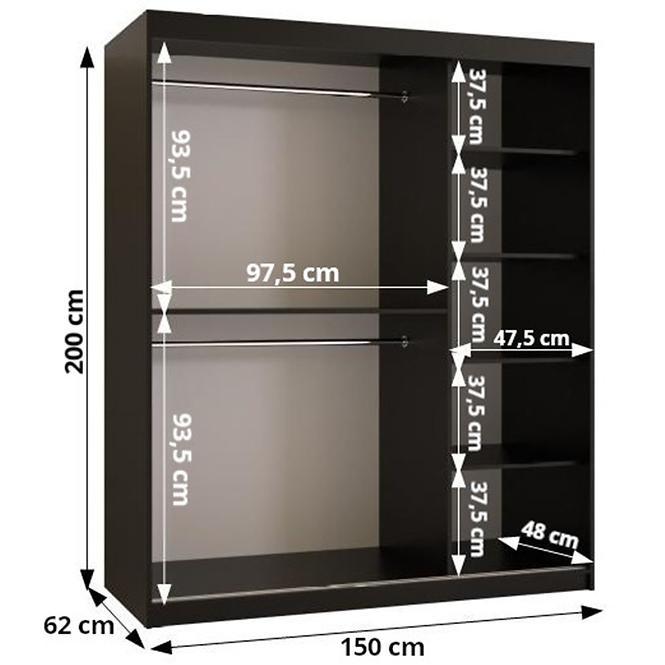 Skříň Amiro 1 150 bílý/bílý