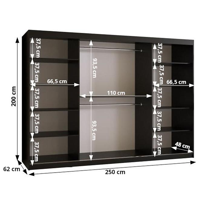 Skříň Amiro 1 250 bílý/bílý