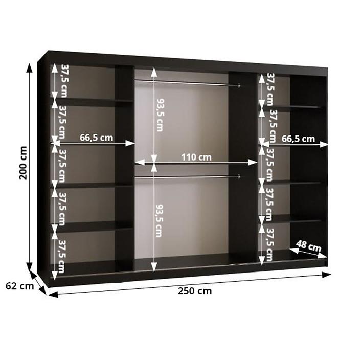 Skříň Amiro 1 250 bílý/černý