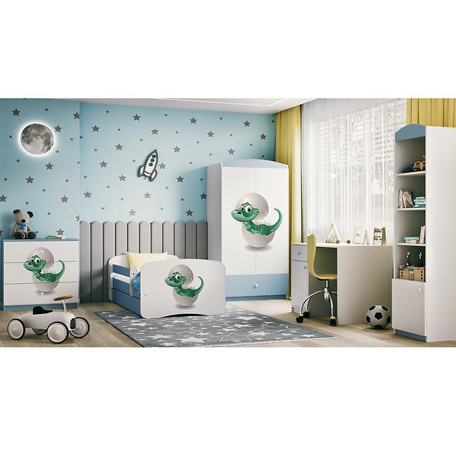 Dětská komoda Babydreams modrá - Dinosaurus