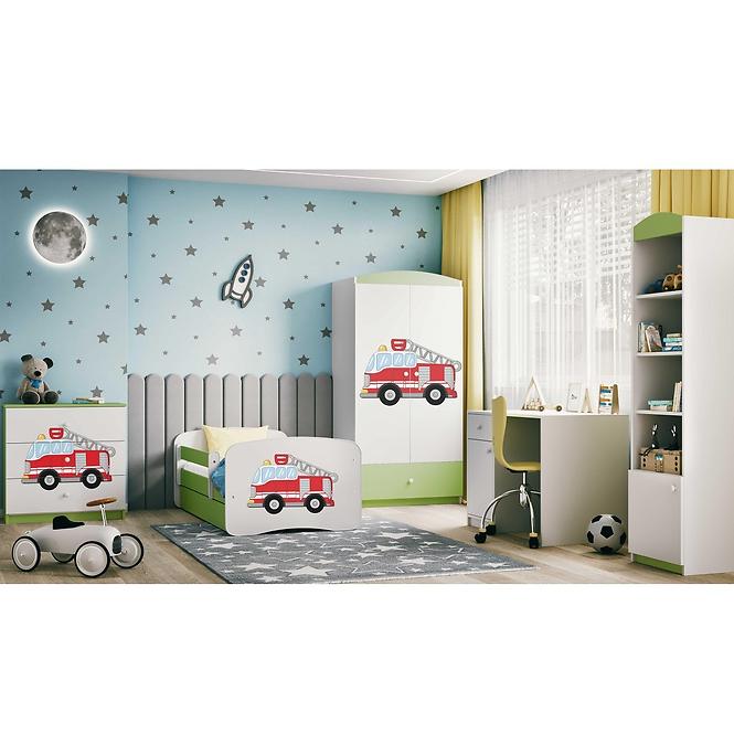 Skříň Babydreams zelená - Hasičské auto