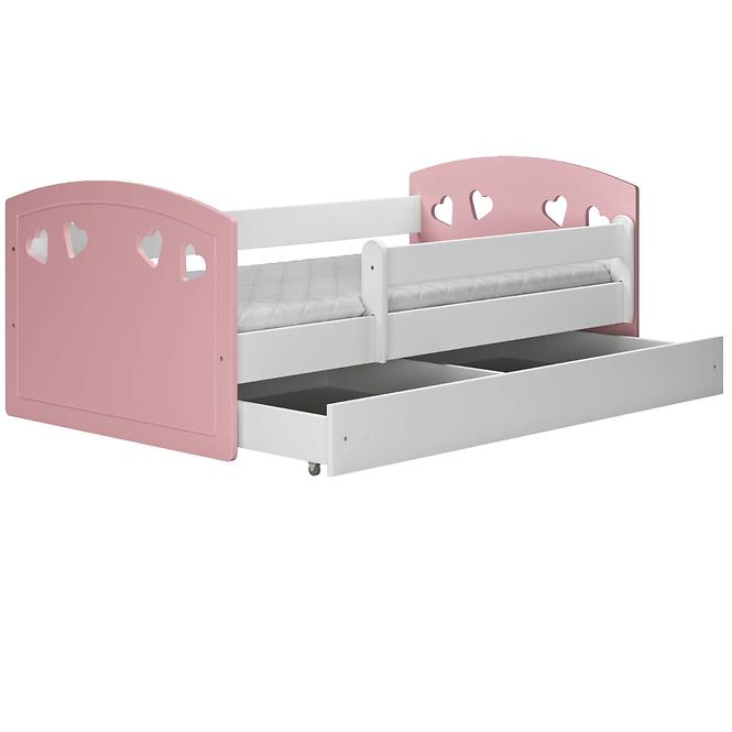 Dětská postel Julia +M Mix pudrově růžová 80x160