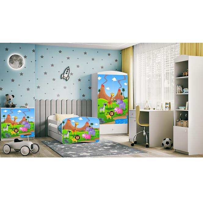 Dětská postel Babydreams bílá 70x140 Safari