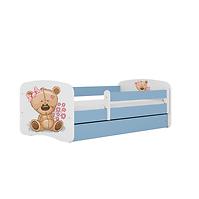 Dětská postel Babydreams modrá 70x140 Medvídek s kytičkami