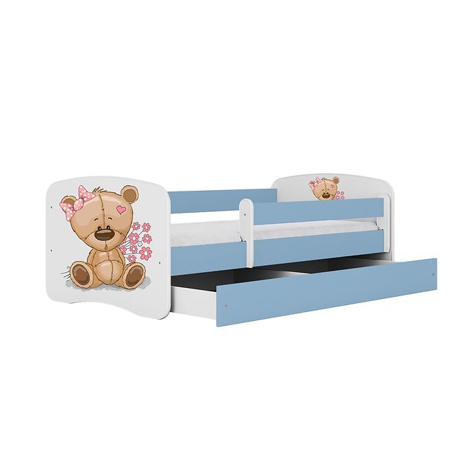 Dětská postel Babydreams modrá 70x140 Medvídek s kytičkami