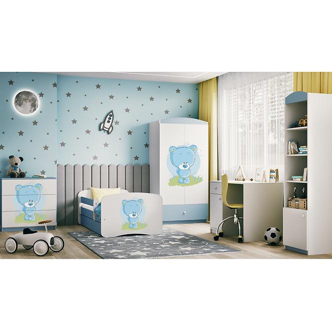 Dětská postel Babydreams+M modrá 80x180 Modrý medvídek