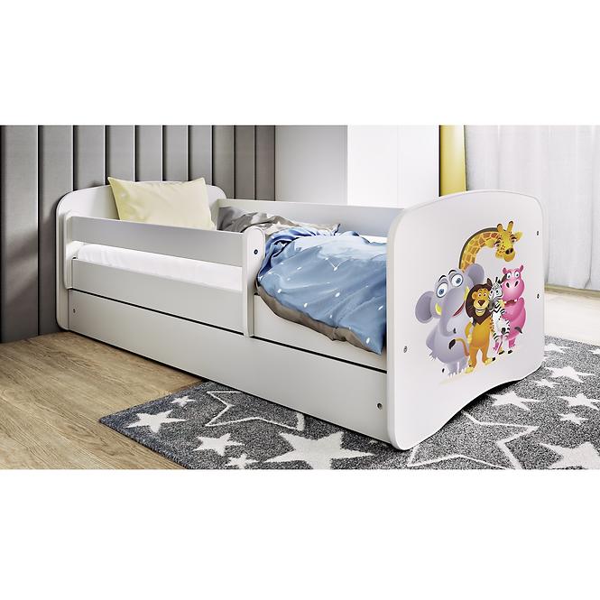 Dětská postel Babydreams+SZ bílá 70x140 Zoo