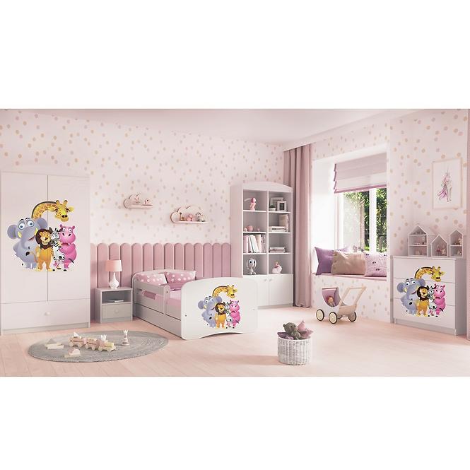 Dětská postel Babydreams+SZ bílá 70x140 Zoo