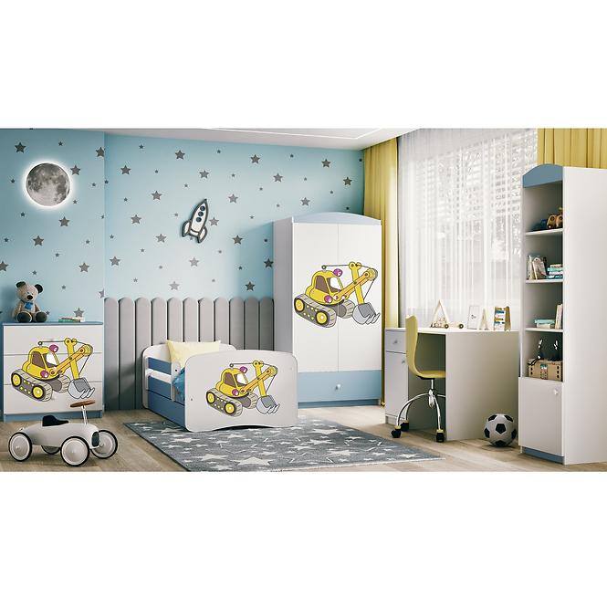 Dětská postel Babydreams+SZ modrá 70x140 Bagr