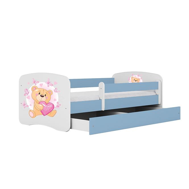 Dětská postel Babydreams+SZ modrá 70x140 Medvídek s motýlky