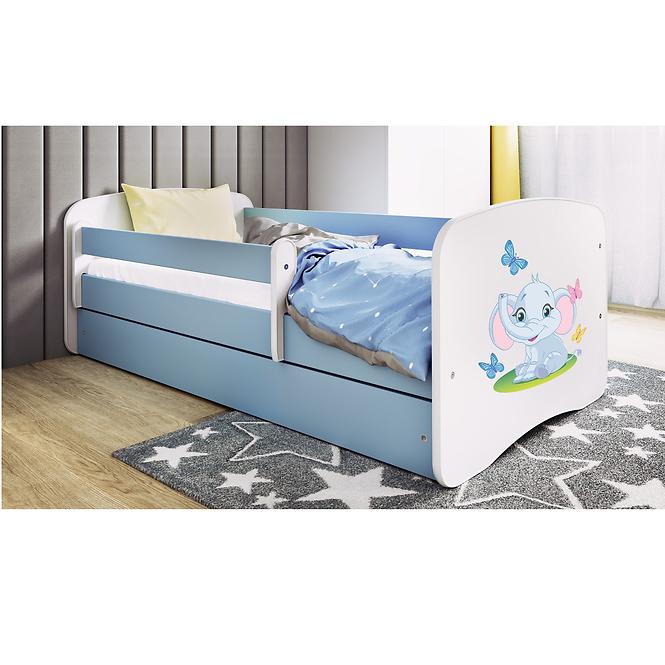 Dětská postel Babydreams+SZ modrá 70x140 Slon