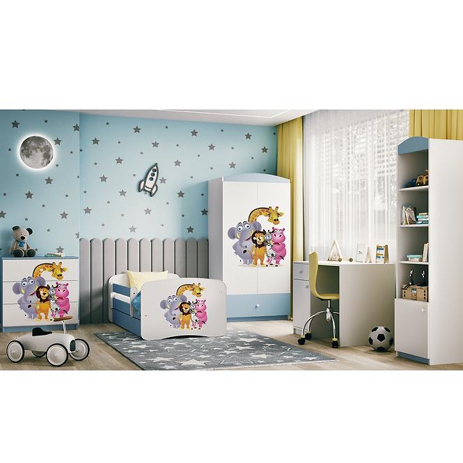 Dětská postel Babydreams+SZ modrá 70x140 Zoo