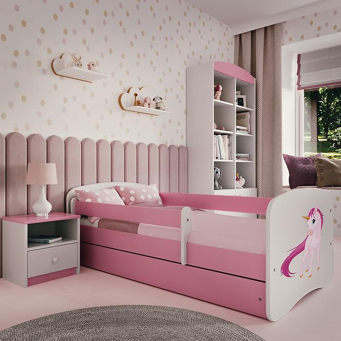 Dětská postel Babydreams+SZ růžová 70x140 Jednorožec