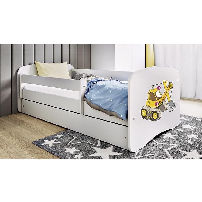 Dětská postel Babydreams+SZ bílá 80x160 Bagr