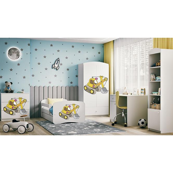 Dětská postel Babydreams+SZ bílá 80x160 Bagr