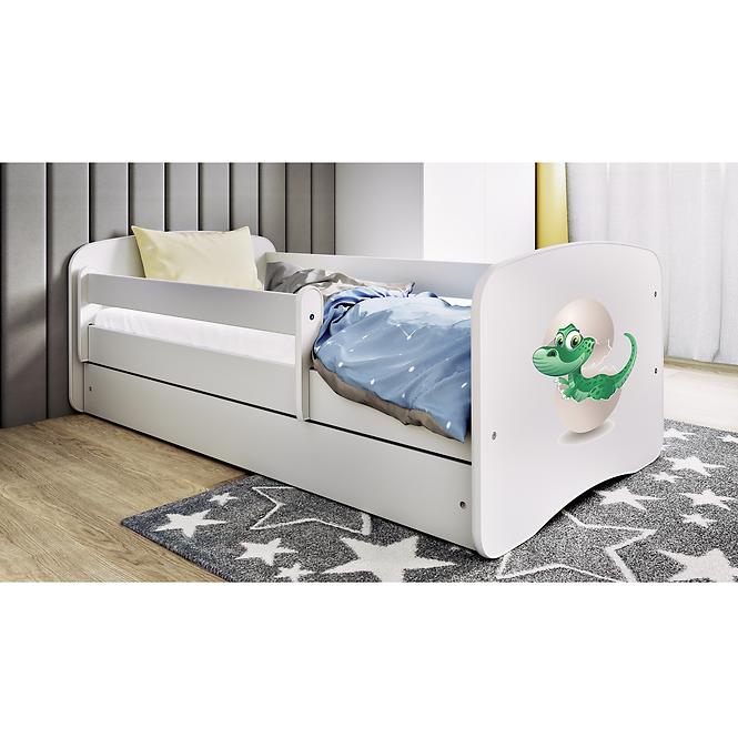 Dětská postel Babydreams+SZ bílá 80x160 Dinosaurus