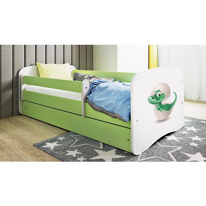 Dětská postel Babydreams+SZ zelená 80x180 Dinosaurus