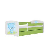 Dětská postel Babydreams+SZ zelená 80x180 Modrý medvídek