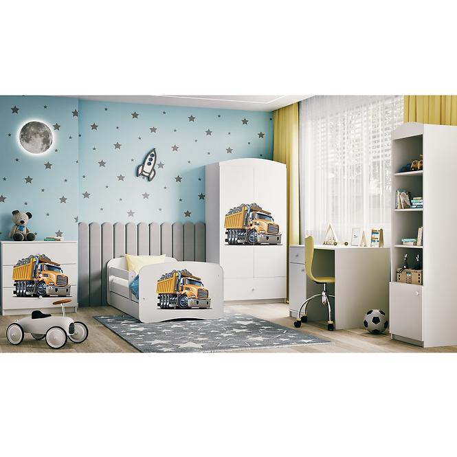 Dětská postel Babydreams+SZ+M bílá 70x140 Náklaďák