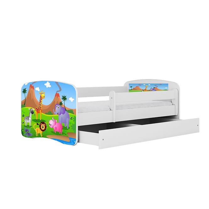 Dětská postel Babydreams+SZ+M bílá 80x180 Safari