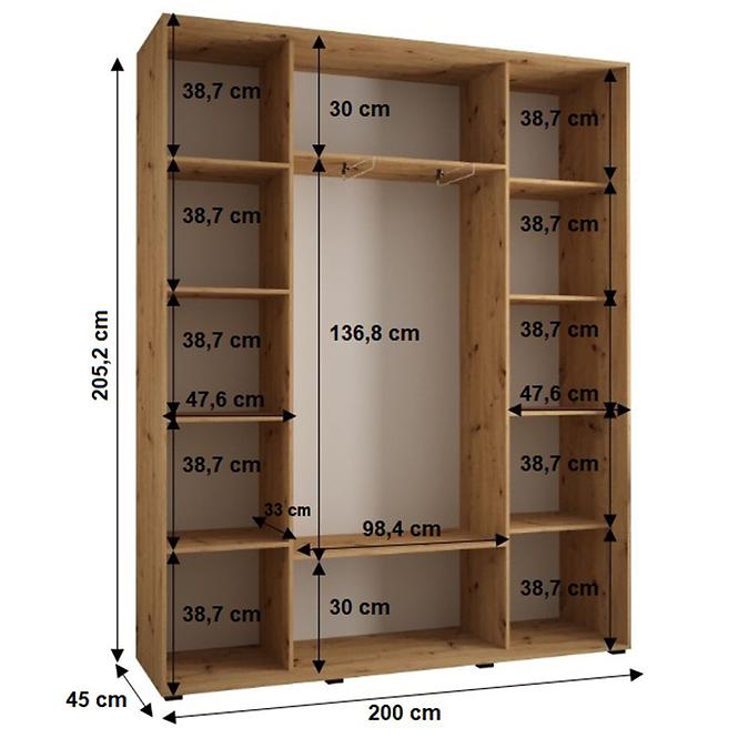 Skříň 45 Canaris 1 200 artisan/bílá/černá