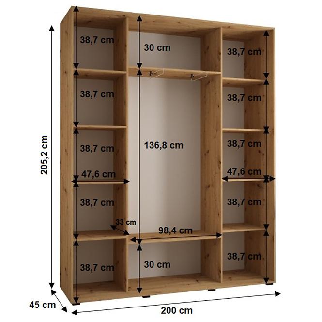 Skříň 45 Canaris 12 200 bílá/artisan/černá