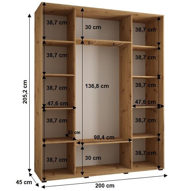 Skříň 45 Canaris 13 200 černá/artisan/černá